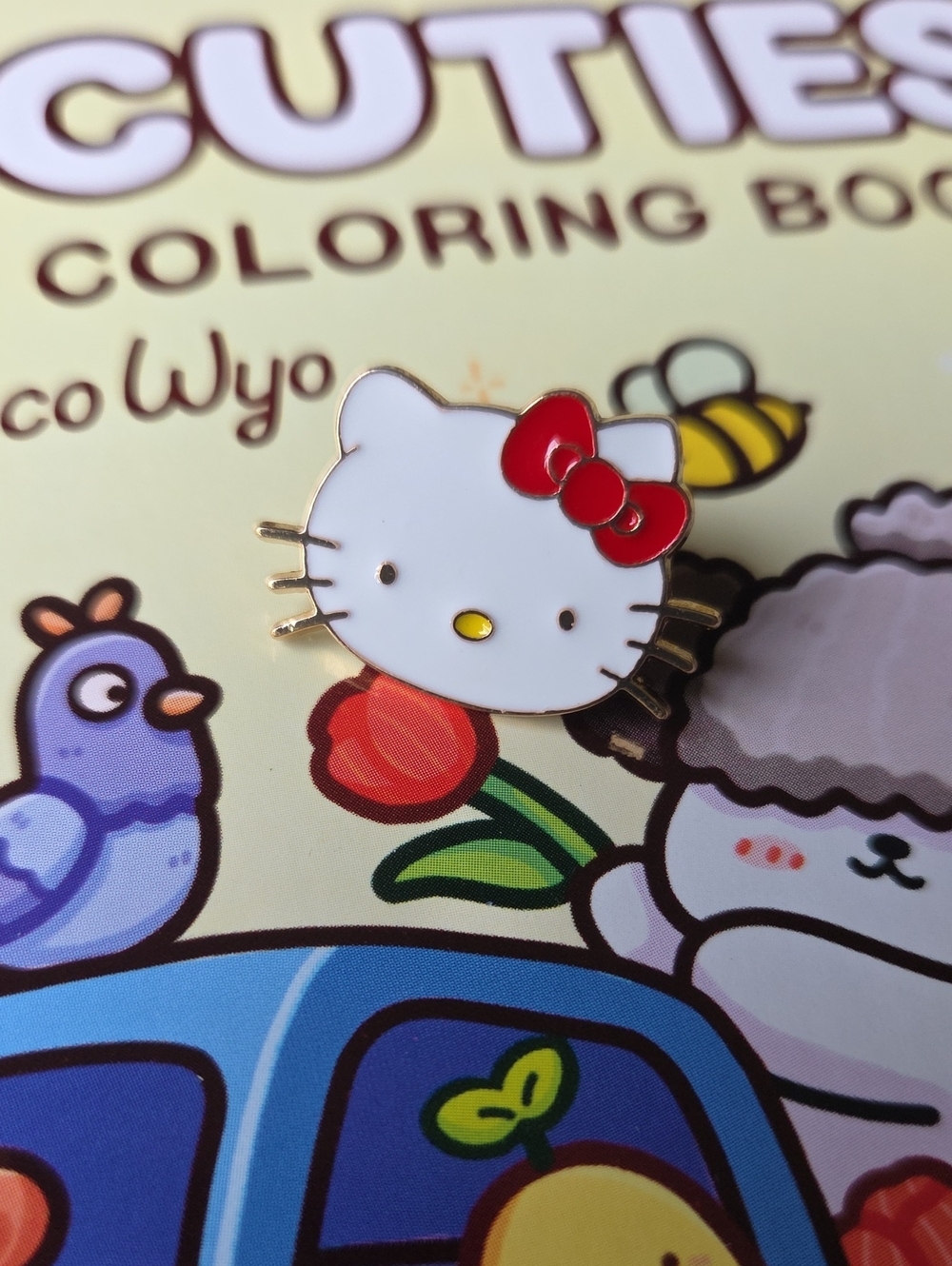 Hello Kitty Red Bow White Face Enamel Pin